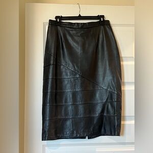 Elegant Black Leather Skirt